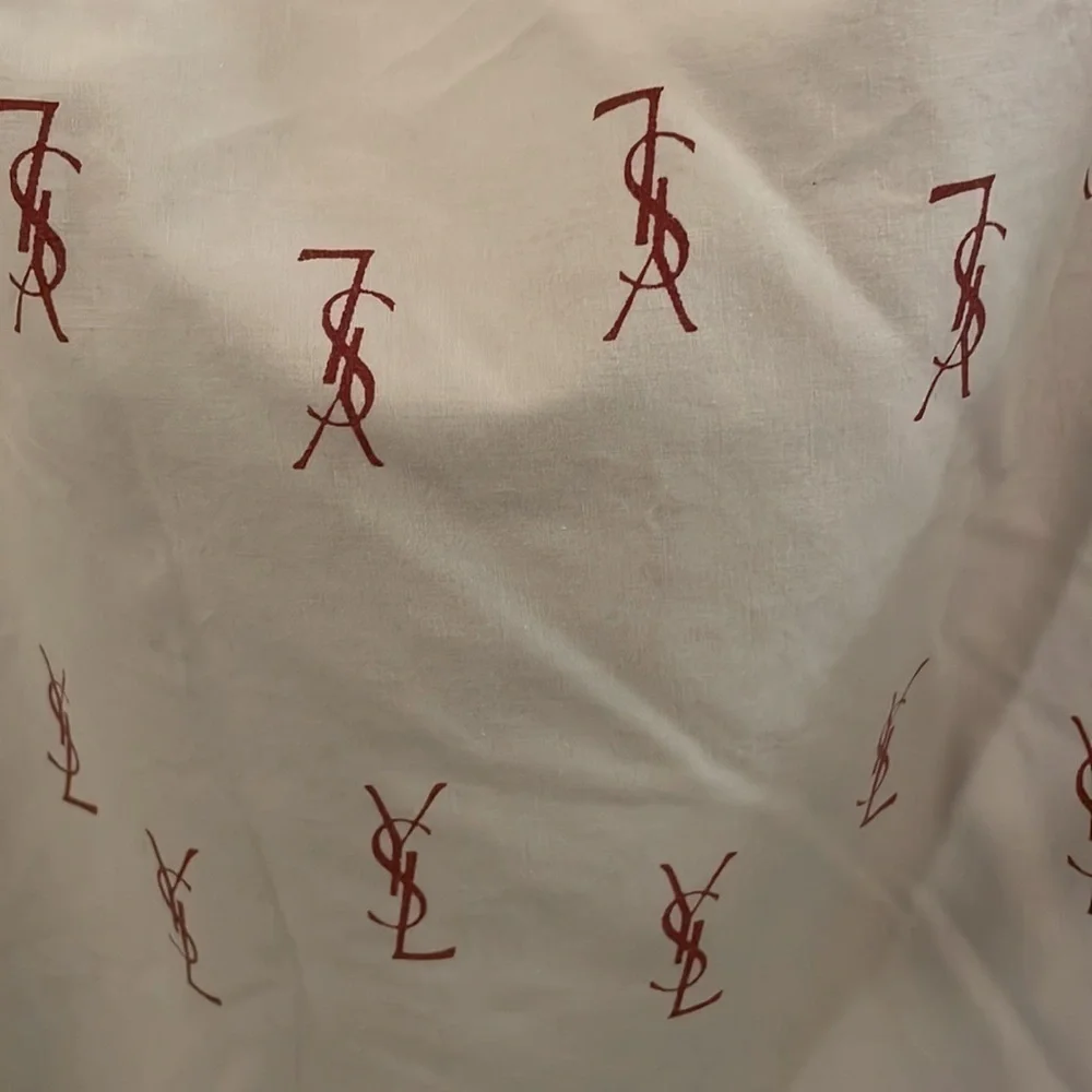 Vintage YSL Burgundy Emblem Duvet Cover With Zipper
